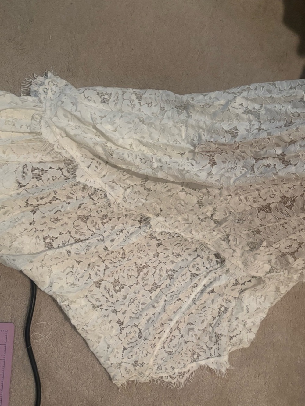 Lulus Love Everlasting floral white Lace Sleeveless wedding Dress xs - Picture 4 of 8